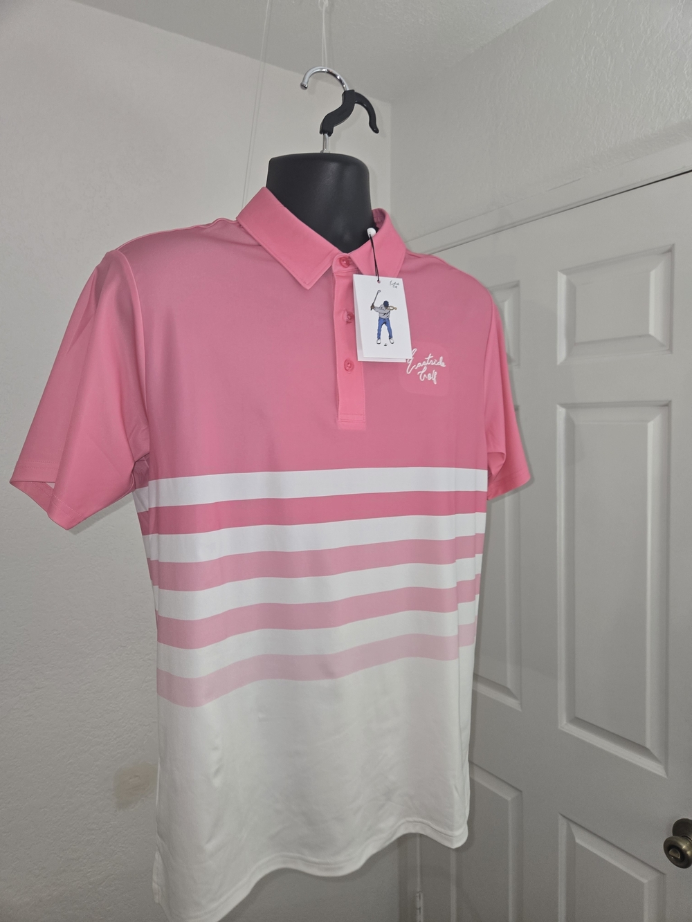 Eastside Golf Men’s Polo – Size Small – Pink/White – New With Tags